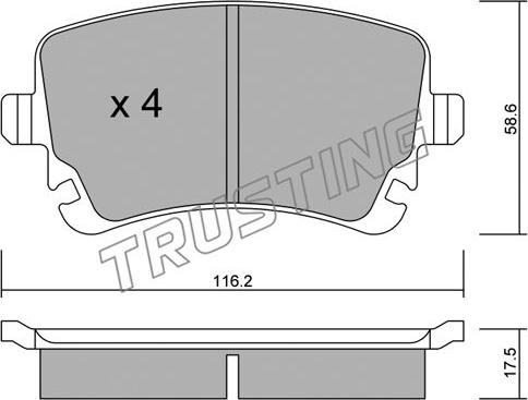 Trusting 570.2 - Bremžu uzliku kompl., Disku bremzes adetalas.lv