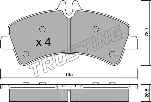 Trusting 690.0 - Bremžu uzliku kompl., Disku bremzes adetalas.lv