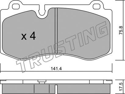 Trusting 685.0 - Bremžu uzliku kompl., Disku bremzes adetalas.lv