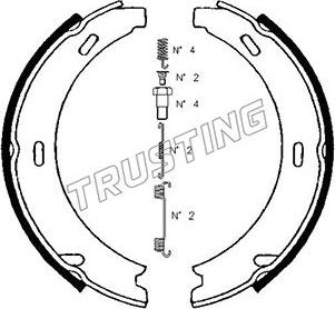 Trusting 052.121K - Bremžu loku kompl., Stāvbremze adetalas.lv