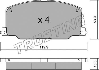 Trusting 069.0 - Bremžu uzliku kompl., Disku bremzes adetalas.lv