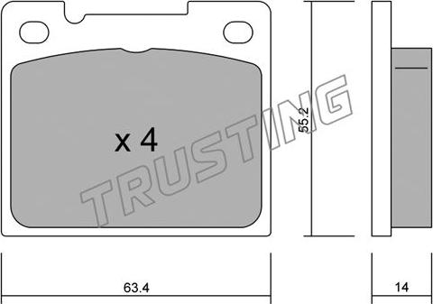 Trusting 004.0 - Bremžu uzliku kompl., Disku bremzes adetalas.lv