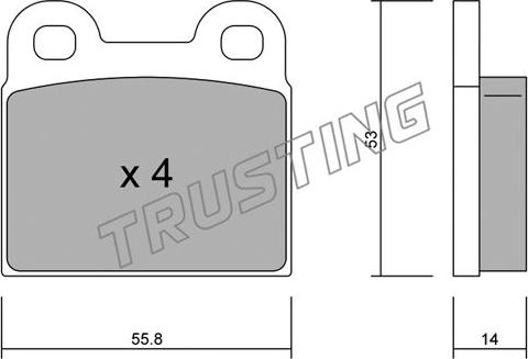 Trusting 002.0 - Bremžu uzliku kompl., Disku bremzes adetalas.lv