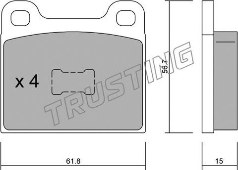 Trusting 011.0 - Bremžu uzliku kompl., Disku bremzes adetalas.lv