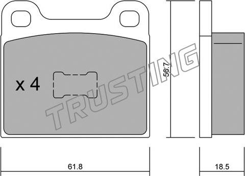 Trusting 011.1 - Bremžu uzliku kompl., Disku bremzes adetalas.lv