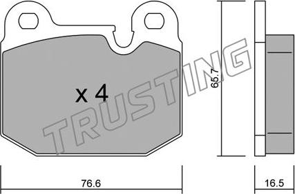 Trusting 029.0 - Bremžu uzliku kompl., Disku bremzes adetalas.lv