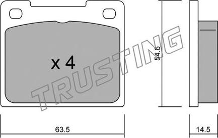 Trusting 022.0 - Bremžu uzliku kompl., Disku bremzes adetalas.lv