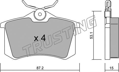 Trusting 102.0 - Bremžu uzliku kompl., Disku bremzes adetalas.lv