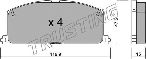 Trusting 110.0 - Bremžu uzliku kompl., Disku bremzes adetalas.lv