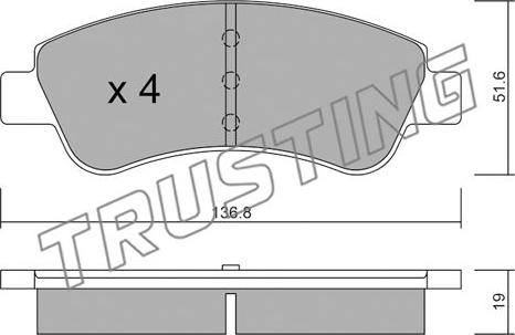 Trusting 336.0 - Bremžu uzliku kompl., Disku bremzes adetalas.lv