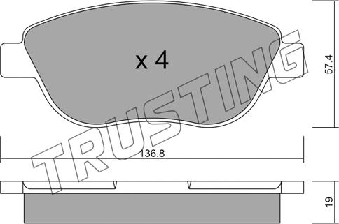 Trusting 331.1 - Bremžu uzliku kompl., Disku bremzes adetalas.lv