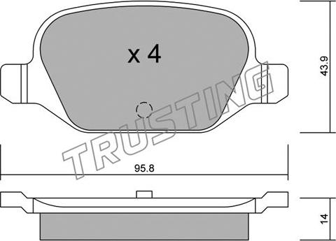 Trusting 333.0 - Bremžu uzliku kompl., Disku bremzes adetalas.lv