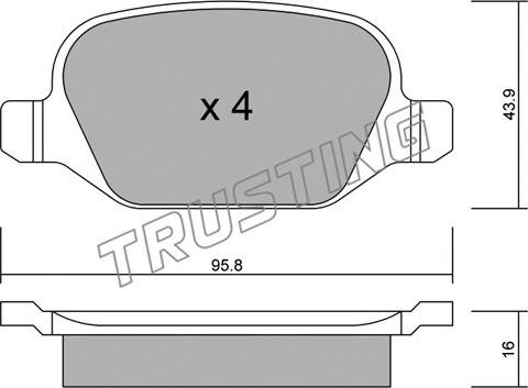 Trusting 333.1 - Bremžu uzliku kompl., Disku bremzes adetalas.lv