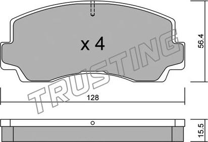 Trusting 252.0 - Bremžu uzliku kompl., Disku bremzes adetalas.lv