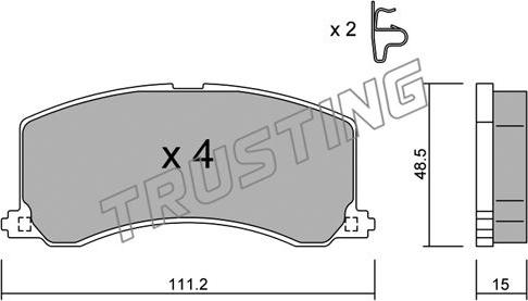 Trusting 257.0 - Bremžu uzliku kompl., Disku bremzes adetalas.lv