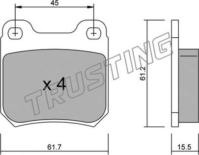 Trusting 284.0 - Bremžu uzliku kompl., Disku bremzes adetalas.lv