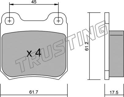 Trusting 284.1 - Bremžu uzliku kompl., Disku bremzes adetalas.lv