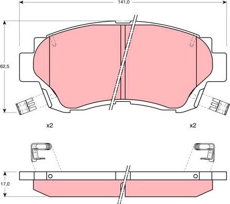 TOYOTA 446550151 - Bremžu uzliku kompl., Disku bremzes adetalas.lv