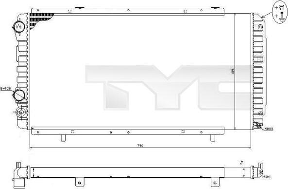 TYC 709-0014-R - Radiators, Motora dzesēšanas sistēma adetalas.lv