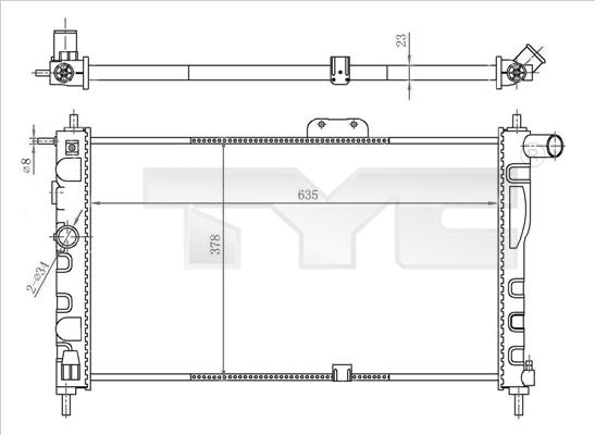 TYC 706-0018 - Radiators, Motora dzesēšanas sistēma adetalas.lv