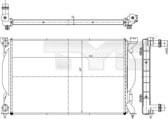 TYC 702-0012 - Radiators, Motora dzesēšanas sistēma adetalas.lv