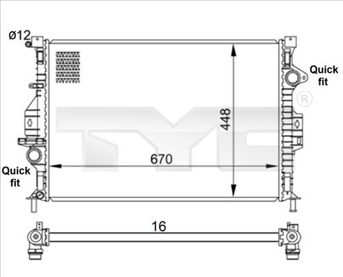 TYC 710-0057 - Radiators, Motora dzesēšanas sistēma adetalas.lv