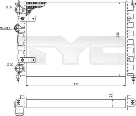 TYC 731-0004 - Radiators, Motora dzesēšanas sistēma adetalas.lv