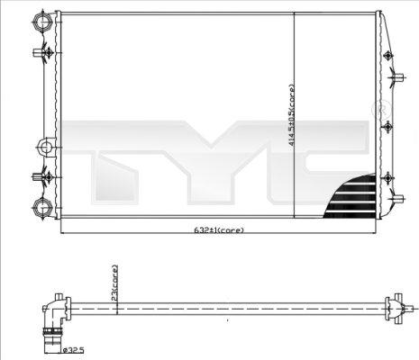 TYC 737-0041 - Radiators, Motora dzesēšanas sistēma adetalas.lv