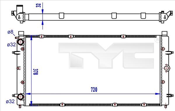 TYC 737-0059-R - Radiators, Motora dzesēšanas sistēma adetalas.lv