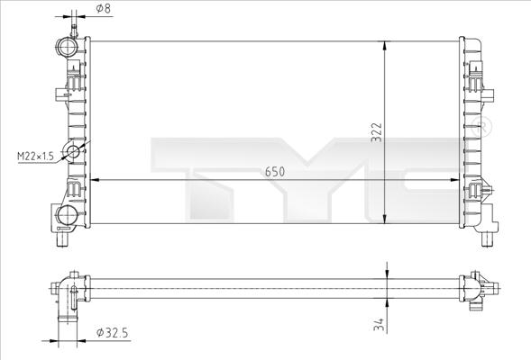 TYC 737-0064-R - Radiators, Motora dzesēšanas sistēma adetalas.lv