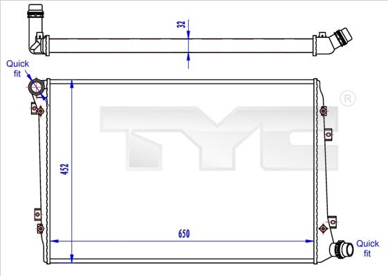 TYC 737-0062-R - Radiators, Motora dzesēšanas sistēma adetalas.lv