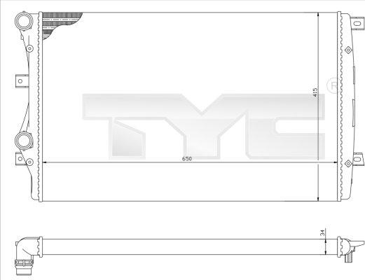 TYC 737-0017-R - Radiators, Motora dzesēšanas sistēma adetalas.lv