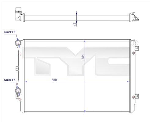 TYC 737-0072-R - Radiators, Motora dzesēšanas sistēma adetalas.lv