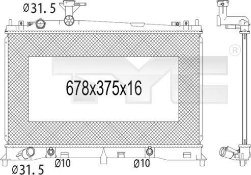 TYC 720-1008 - Radiators, Motora dzesēšanas sistēma adetalas.lv