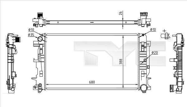 TYC 721-0014 - Radiators, Motora dzesēšanas sistēma adetalas.lv