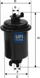 UFI 31.550.00 - Degvielas filtrs adetalas.lv