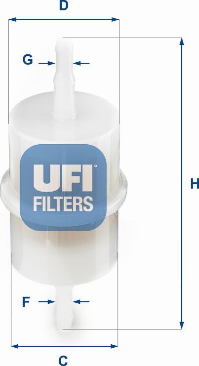 UFI 31.001.00 - Degvielas filtrs adetalas.lv