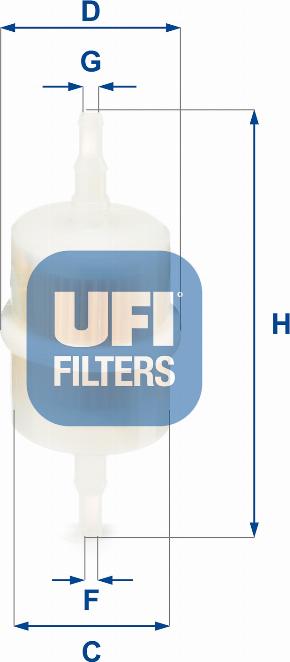 UFI 31.012.00 - Degvielas filtrs adetalas.lv