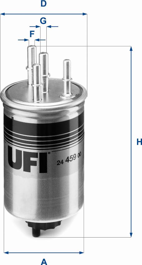 UFI 24.459.00 - Degvielas filtrs adetalas.lv