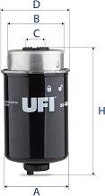 UFI 24.464.00 - Degvielas filtrs adetalas.lv