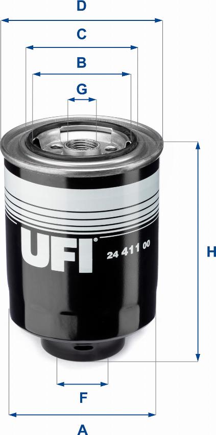 UFI 24.411.00 - Degvielas filtrs adetalas.lv