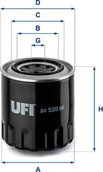 UFI 24.520.00 - Degvielas filtrs adetalas.lv