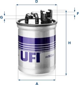 UFI 24.003.00 - Degvielas filtrs adetalas.lv