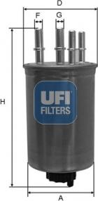 UFI 24.130.00 - Degvielas filtrs adetalas.lv