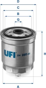 UFI 24.350.00 - Degvielas filtrs adetalas.lv