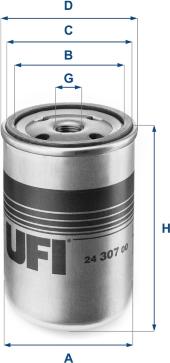 UFI 24.307.00 - Degvielas filtrs adetalas.lv