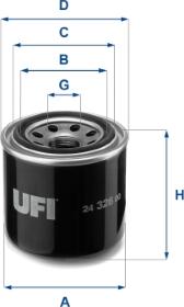 UFI 24.326.00 - Degvielas filtrs adetalas.lv