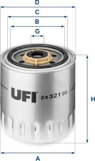 UFI 24.321.00 - Degvielas filtrs adetalas.lv