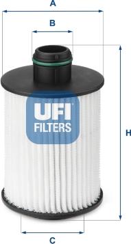 UFI 25.093.00 - Eļļas filtrs adetalas.lv