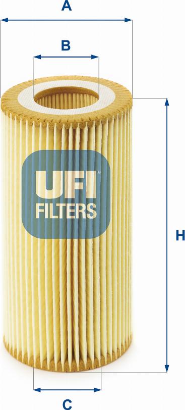 UFI 25.040.00 - Eļļas filtrs adetalas.lv